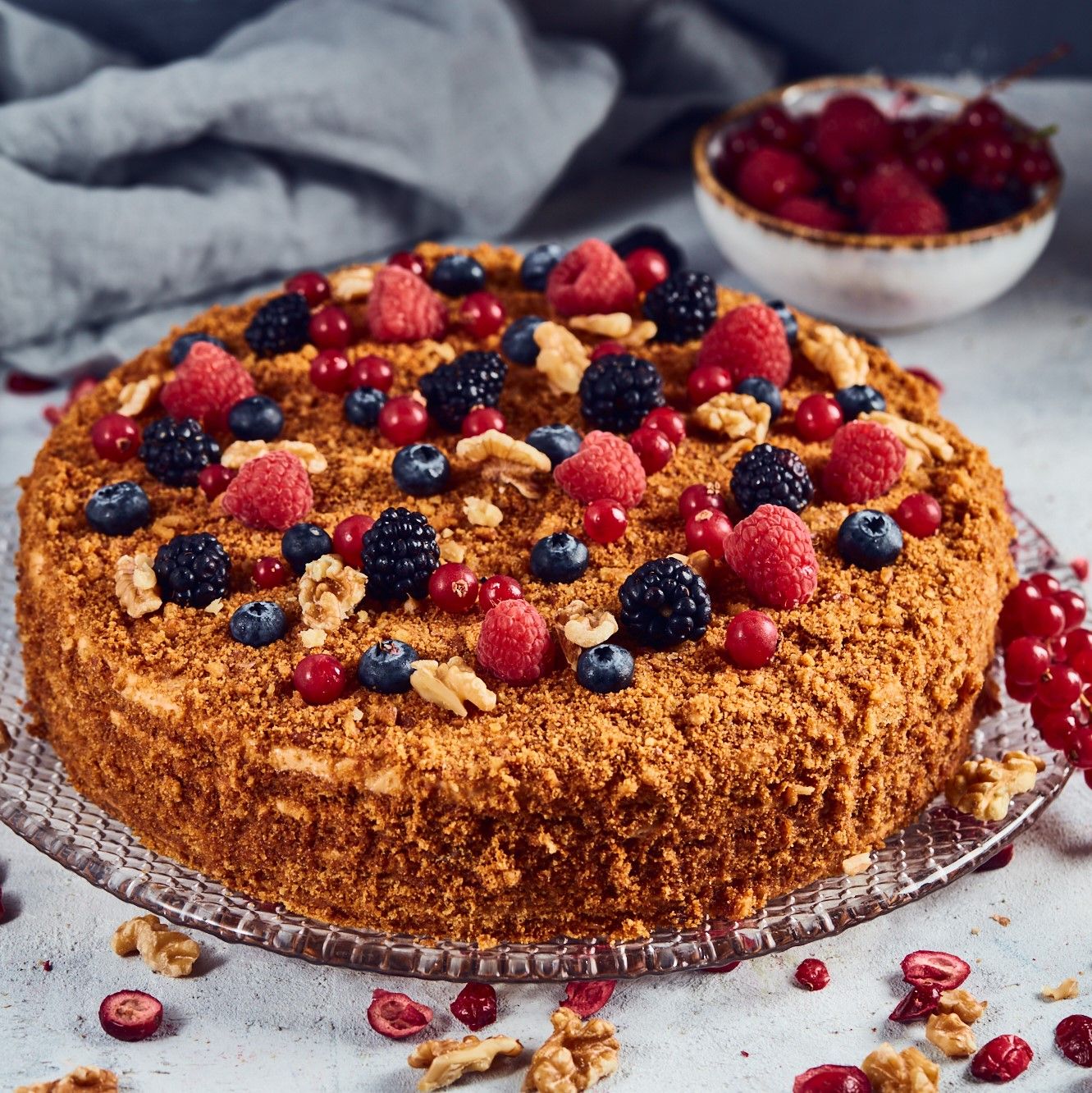 Walnut Caramel Honey Cake