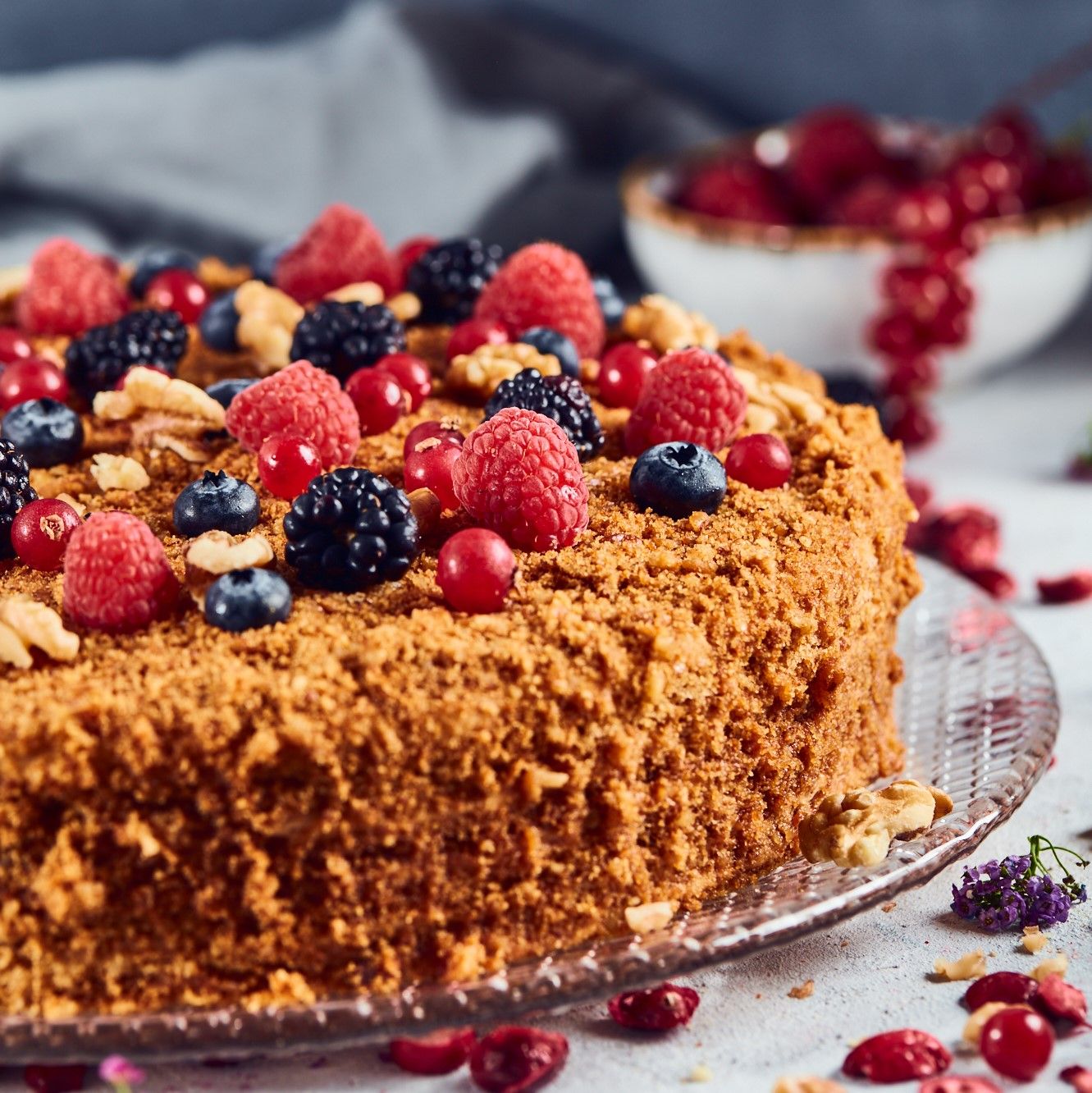 Walnut Caramel Honey Cake
