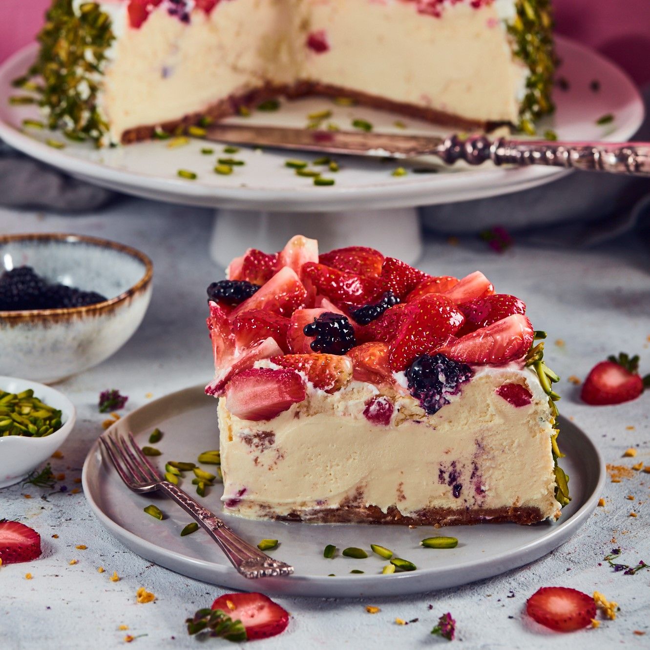 Baked Strawberry Cheesecake