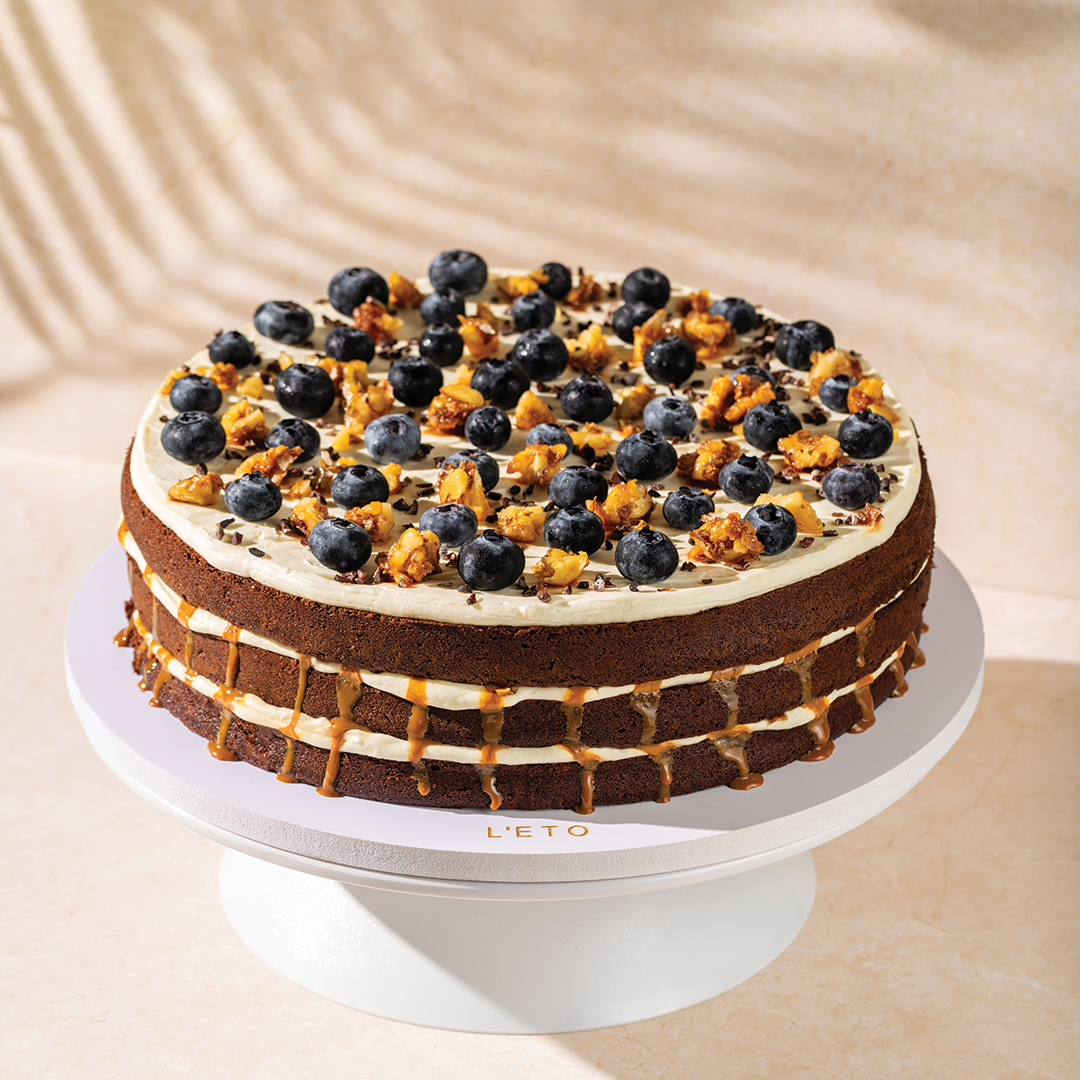 Flourless Chocolate Caramel Walnut Cake